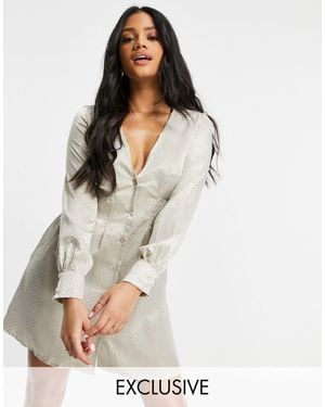 Missguided A-line Mini Dress With Cinched Waist - White