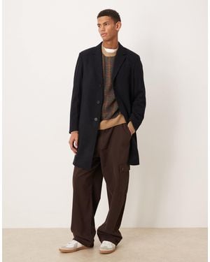 Mango Wool Mix Tailored Coat - Blue