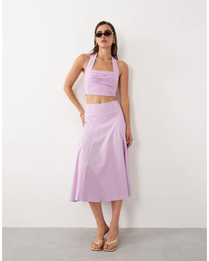 Mango Starring Hailey Bieber Kasha Drop Waist Maxi Skirt Co-ord - Pink