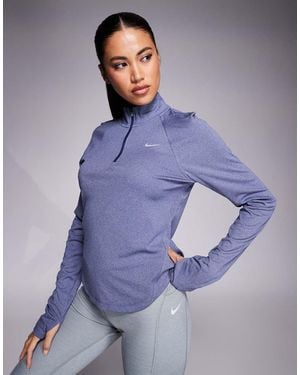 Nike Tempo Dri-Fit Half Zip Long Sleeve T-Shirt - Purple