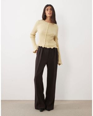 Nobody's Child Tailored Wide Leg Trouser Set - Natural