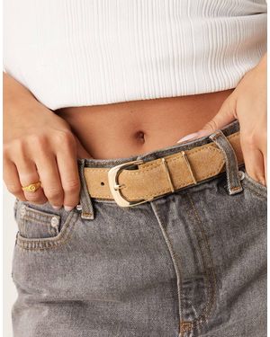 Mango Classic Suede Belt - Grey