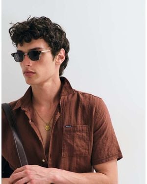 Barbour Kingswood Short Sleeve Woven Summer Shirt - Brown