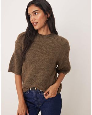 Jdy – kurzärmliger pullover aus strick - Braun
