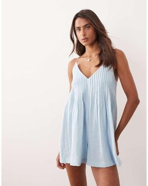 ASOS Cami Playsuit With Pintucks - Blue
