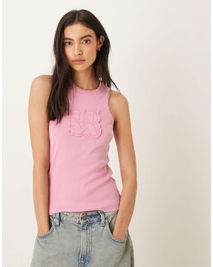 JJXX Patch Ribbed Vest - Pink