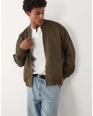 ASOS Faux Suede Oversized Jacket - Green