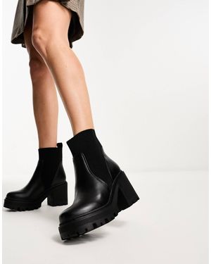 Truffle Collection Chunky Heeled Chelsea Boots - Black