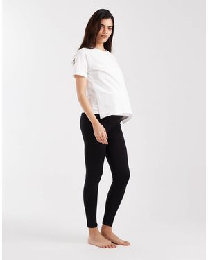 Mama.licious Mamalicious Maternity Seamless Active Leggings With Foldable Post-Bump Waistband - White