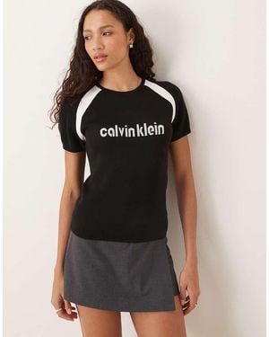 Calvin Klein Sporty Knitted Top - Black