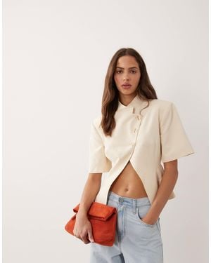 ASOS Blazer asymétrique à manches courtes - écru - Neutre