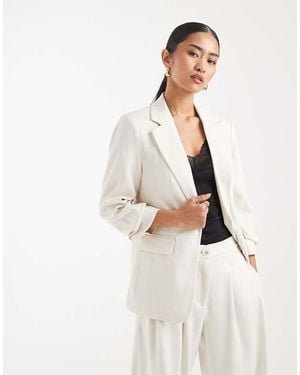 Vero Moda Ruched Sleeve Blazer Co-Ord - White