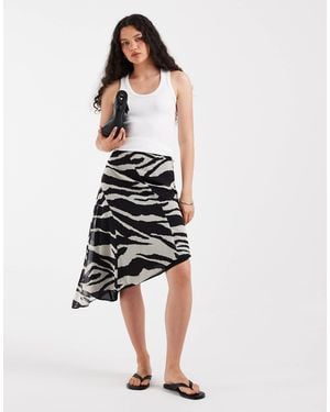 ASOS Chiffon Asymmetric Hem Maxi Skirt - White