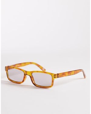 Reclaimed Vintage Square Sunglasses With Grey Lens - Brown