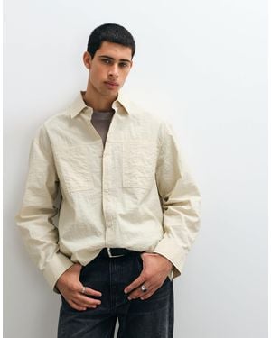ASOS Oversized Shirt With Double Pockets - Natural
