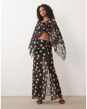 ASOS Co-Ord Printed Mesh Maxi Skirt - Multicolor