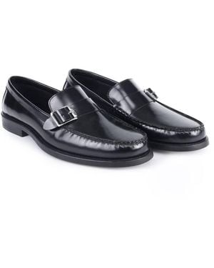 OFF THE HOOK Eaton Leather Buckle Loafers - Blue