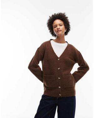 ASOS Knitted Oversized Cardigan - Brown