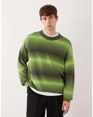 Weekday Spacedye Cotton Jumper - Green