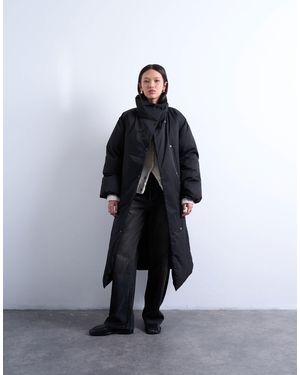 TOPSHOP – longline-pufferjacke - Weiß