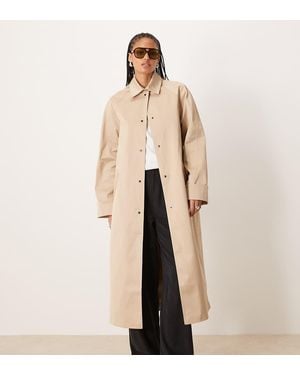 ASOS Asos Design Tall Longline Car Coat Trench - Natural
