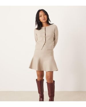Vila Structured Knit Mini Skirt Co-Ord - Natural
