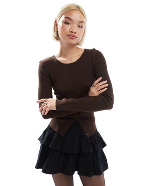 Stradivarius Gilet côtelé ajusté - Noir