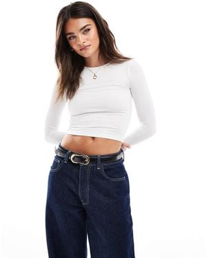 Stradivarius – str – langärmliges, formendes shirt - Blau