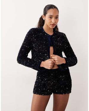 Mango Pantalones Muy Cortos De Lentejuelas De (Parte De Un Conjunto) - Negro