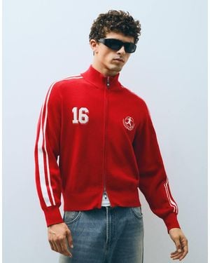Bershka Embroidered Zip-Up Jacket