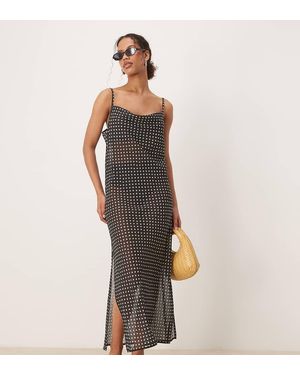 Aray Polka Dot Print Beach Maxi Dress - Black