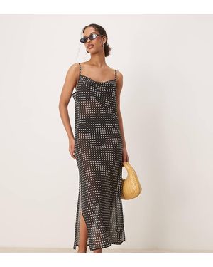 Aray Polka Dot Print Beach Maxi Dress - Black