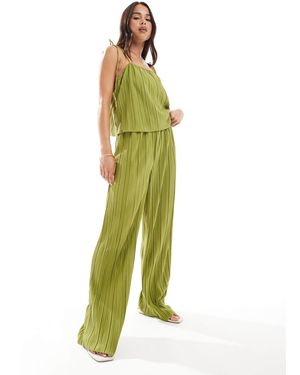 Vero Moda – plissee-hose - Grün