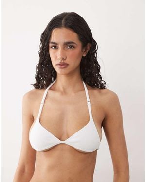 Cotton On Jersey Halter Triangle Bralette - White