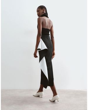 ARRANGE Midirock mit tailoring und kontrast-drapierung - Weiß