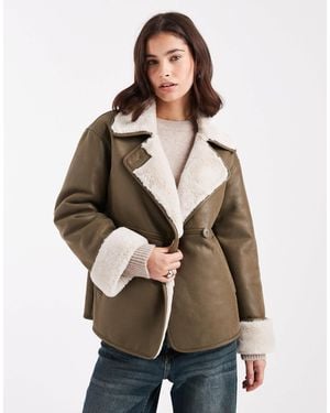 New Look – jacke aus kunstpelzmix - Natur