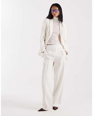 Pieces Tailored Wide Leg Trousers Co-Ord - Natural