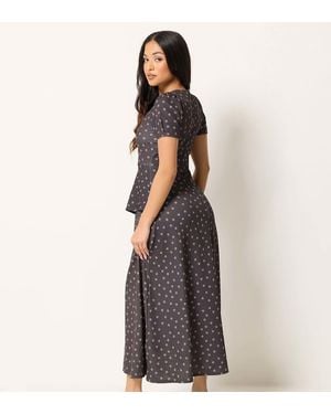PixieGirl Petite Spot Maxi Dress - Brown