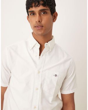 GANT Regular Fit Classic Oxford Short Sleeve Shirt - White