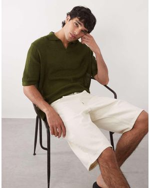 ASOS Oversized Open Knitted Notch Neck - Green