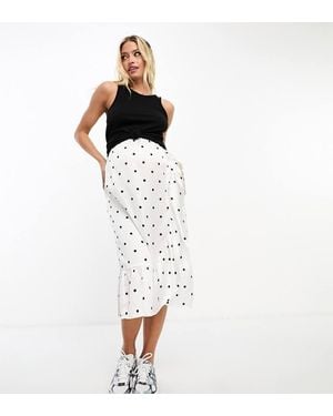 Mama.licious Mamalicious Maternity Wrap Front Midi Skirt - Multicolour