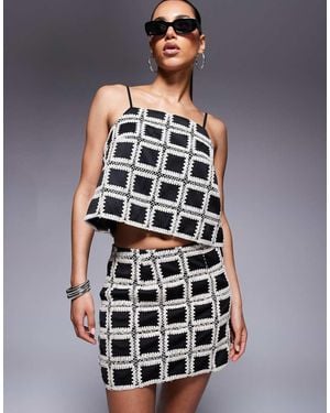 River Island Crochet Top Co-ord - Blue