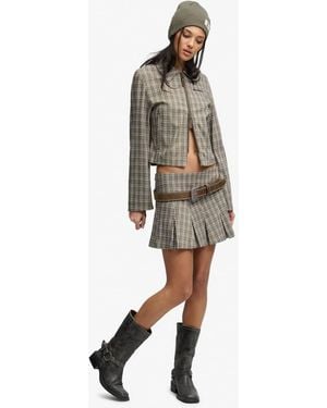 Bench x Superdry & Co Double Zip Collared Check Jacket - Green