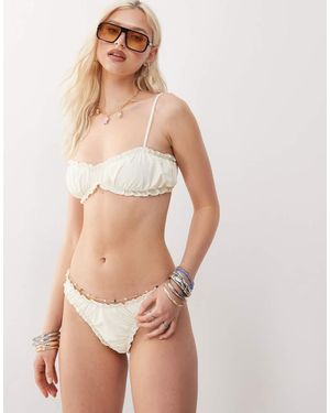 Collusion Top De Bikini Amarillo Pastel Fruncido De (Parte De Un Conjunto)-Neutro