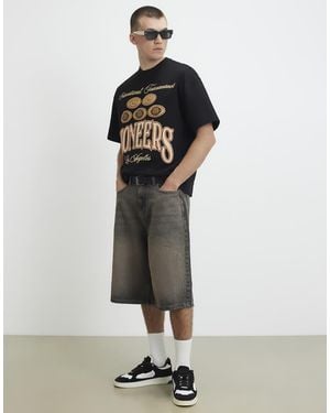 River Island Cotton Pioneers Badge T-Shirt - Black