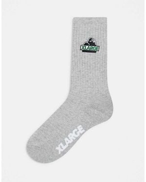 X-Large Calzini Grigi Con Logo Og Ricamato - Grigio