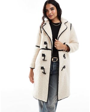 Threadbare Longline Borg Coat - Natural