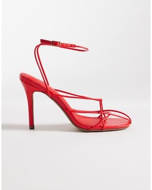 Public Desire Calico Strappy Heeled Sandals - Red