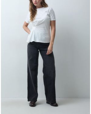 Vero Moda Olivia jeans mit hohem bund und weitem bein - Grau