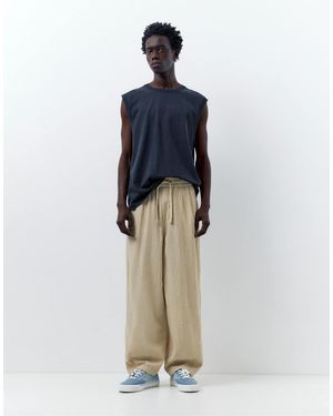 Pull&Bear – hose aus leinenmix - Blau